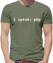 i speak: php - T-shirt da uomo - programmatore sviluppatore codice computer sviluppatore
