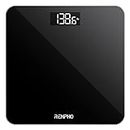 RENPHO Digital Body Weight Bathroom Scale, Highly Accurate Core 1S Scale for Body Weight with Lighted LED Display, Large Rounded Corner Design, 400 lb, Black, 11.02" x 11.02" x 0.87" (Large)