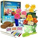 NATIONAL GEOGRAPHIC Flower Growing Kit for Kids - Decorate 3 Pots with Paint and Stickers, Kids Gardening Set, Arts and Crafts for Kids Ages 8-12, Garden Kit for Kids, Birthday Gifts