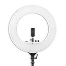 DIGITEK® (DRL 018H) 18 Inch LED Ring Light - AC/DC Power, Color Temperature & Lighting Intensity Control, 180° Rotation, USB Powered - Photo & Video Shoots, Makeup, and YouTube (Without Stand)