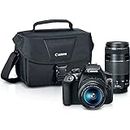 Canon EOS Rebel T6 Digital SLR Camera Kit with EF-S 18-55mm and EF 75-300mm Zoom Lenses (Black) (Renewed)