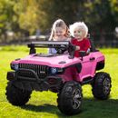 Kids 12V RC 2-Seater Ride-On Police Truck LED Lights MP3 Pink