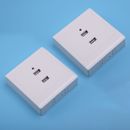 2pcs Dual USB Wall Socket Charger Power Adapter Plug Outlet Plate Panel White