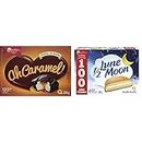 Vachon Ah Caramel! The Original Cakes, Contains 12 Twin-Wrapped Cakes, 336 Grams & 1/2 Lune Moon Vanilla Flavour Cakes with Creamy Filling, Contains 6 Cakes, Individually Wrapped, 282 Gram