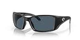 Costa Del Mar Men's Blackfin Round Sunglasses, Matte Black/Grey Polarized, 62 mm