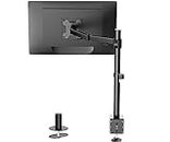 WALI Single Monitor Mount, Single Monitor Arm Desk Mount,Desk Monitor Stand, Holds Screen Up to 27inch, 22lbs, Adjustable Mount with C-CLAMP Designed for Home Office Application(M001), Black