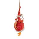 MacKenzie-Childs Patience Brewster Dash Away Red Mrs. Santa Ornament in Orange/Red | 6.75 H x 1 W x 1 D in | Wayfair 31188