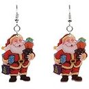 ZIYUMI Christmas Pendant Earrings Acrylic Santa Claus Long Earrings Ladies Christmas Party Clothing Accessories Gifts
