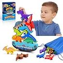 Topunny Dinosaur Stacking Game Dinosaur Toys for Kids Educational Toys for 2 3 4 5 6 Year Old Boys Building Blocks for Kids 3-5 Birthday Gifts for 2-6 Year Old Boys