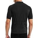 CATENA Men's Cycling Jersey Short Sleeve Shirt Running Top Moisture Wicking Workout Sports T-Shirt Black
