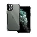 Solimo 360 Degree Protection Bumper Protective Design Shockproof Crystal Clear Transparent Back Cover Case for Apple iPhone 11 Pro Max (Black)