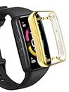 M.G.R.J® Soft & Flexible Silicone TPU Full Protection Case Cover for Huawei Band 7 / Honor Band 6 / Huawei Band 6 (Gold)
