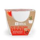Radis et Capucine - Pot Céramique Blanc 8 cm avec graines de Tomate Cerise Bio apéritives à Faire Pousser à la Maison