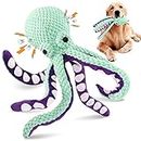 Fuufome Squeaky Dog Toys for Large Dogs: Plush Dog Toys with Soft Fabric for Small, Medium, and Large Pets - Octopus Stuffed Dog Toys for Indoor Play