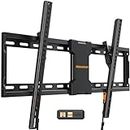 Perlegear UL-Listed Tilting TV Wall Mount for Most 37-82 inch TVs up to 132 lbs, Low Profile Tilt TV Mount Wall Bracket for Flat or Curved TVs, Fits 24”/18”/16” Studs, Max VESA 600x400mm, PGLT2