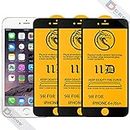 Pidgeot Edge to Edge 11D Tempered Glass Screen Protector for Apple iPhone 6s Plus (Black)|With Easy Installation Kit|Impact Absorb|Full Adhesive Glass (Pack Of 3)