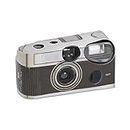 Fotocamere usa e getta con flash, di colore nero e design vintage, confezione da 1