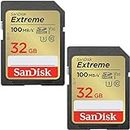 SanDisk 32GB Extreme SDHC cards (2-pack) + RescuePRO Deluxe, up to 100MB/s, UHS-I, Class 10, U3, V30