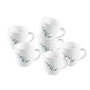 CELLO Ricca Mug 6 Pcs Set | Cups for Tea,Coffee,Espressoc| Thermal Resistant | Light Weight | Ideal Gifting Option | Blue Creeper | 100ml
