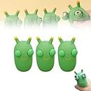 UNQLUX Funny Grass Worm Pinch Toy, 2022 New Grass Worm Pinch Toy, Green Eye Bouncing Worm Squeeze Toy, Portable Squeeze Sensory Toys, Stress Relief Toys for Adults Kids Autism Hyperactivity, 3PCS