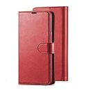 Perkie Vintage Series, Faux Leather Wallet Flip Case Kick Stand Magnetic Closure Flip Cover for Samsung Galaxy S21 Plus 5G (Cherry)