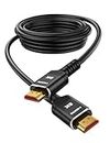 Highwings HDMI Cables 30FT Long, 8K Ultra High Speed HDMI 2.1 Cable [in-Wall CL3 Rated, 48Gbps] 8K@60 4K@120Hz/144Hz, HDMI Cord eARC HDCP 2.2&2.3, Compatible for Xbox/HDTV/PS5/RTX 3080 3090 and More