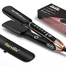 Terviiix AKT Ceramic Professionl Hair Straighteners, ARC Non-Snagging Plate Design, 45mm Wide Flat Iron for Thick Hair & Curly Hair, 30s Ultra Fast Heating, Dual Voltage, Auto Shut Off, (UK Plug)