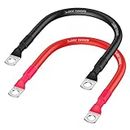 EXTRACTME Power Battery Cable, 6 AWG 12 Inch Flexible Silicone Jumper Cables with Terminals, Tinned Copper Battery Inverter Cables for Automotive, Marine, Car, Solar, ATV - Red Black