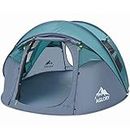4-5Person Easy Pop Up Tent,9.5’X6.8’X49'',Automatic Setup,Waterproof, 2 Doors-Instant Family Tents for Camping, Hiking & Traveling (Green)