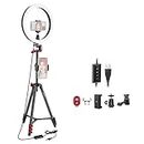 Neewer 10-inch LED Ring Light Selfie Ring Light with Tripod Stand, 3 Light Modes Dimmable Ringlight with 54inches Tripod and Phone Holder for Live Streaming/Makeup/YouTube Blogging Video Shooting