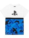 Playstation Bambini T-Shirt Camo Boys Blue White Logo Game Manica Corta Top 5-6 Anni