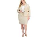 Le Suit Women's Plus Size Jacket/Skirt Suit 50040917-h02, Tan, 16 Plus