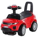HOMCOM 3-in-1 Ride On Car Foot To Floor Slider Toddler w/Horn Steering Wheel NO POWER Manual Under Seat Storage Safe Design for 1-3 Year Old Red