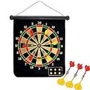 SKYFUN (LABEL) Double Sided Professional Dart Boards for Adults and Kids, Man Cave Stuff Outdoor Game with 6 Steel Tip Darts, Indoor Leisure Sport in Office, Family (Magnetic)