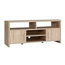 Artiss TV Unit Cabinet Entertainment Units, Wood Stand Table Cabinets Storage Shelf Organiser Cupboard Home Living Room Bedroom Furniture, with 2 Drawer and Cable Management Holes Oak