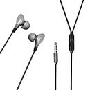 Hitage HP-139+ Audio Loop Compatible for All Device Phones Wired Headset (Grey, Black, in The Ear)