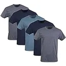 Gildan Men's Crew T-Shirt, Style G1100, MultiPack, Navy/Heather Navy/Indigo Blue (5-pack), Medium