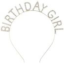 Anniversaire Tiare Crowns Headband Girl 1PCS "BIRTHDAY GIRL "Bandeau Alphabet,Bandeau d'anniversaire en métal,Bandeau de cheveux en métal pour les fêtes d'anniversaire (Or)