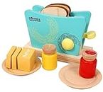 Toyshine Toaster Play Kitchen Playset - Wooden Toy for Kids Pretend Play Toy for Girls , Multicolour
