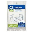 Moving & Storage - Premium Extra Large (152 x 345 cm) 2 MIL Clear Plastic Sofa Cover with Waterproof Dustproof and Protection for Sofas Couches and Furniture Heavy Duty Transparent Slipcover
