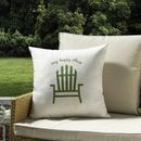 East Urban Home My Cottage Living Outdoor Square Throw Pillow w/ Insert Polyester/Polyfill blend in Green | 18 H x 18 W x 4 D in | Wayfair