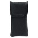CTM Leather Soft Eyeglass Case with Holster Clip, Black