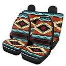 Showudesigns Boho Automotive Seat Covers Auto Sedile Anteriore e Posteriore Panca Copertura SUv Tronco Protector Set Sud-Ovest Navajo Aztec Tribal Nativi Americani