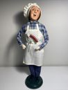Rare HTF BYERS CHOICE BBQ COOK CHEF WITH HOT DOG 2010 SIGNED JOYCE
