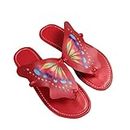 Generic Women's Braided Flat,Dress Sandals for Women Low Heel Comfy Shower Flip Flops Women Butterfly Slides Summer Platform Heels Beach Slippers,Red,38