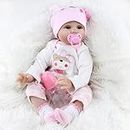 ZIYIUI 22 Inches Realistic Reborn Baby Dolls 55 cm Soft Body Girl Looking Real Life Newborn Baby Doll Toddler Babies Girls Lifelike Soft Silicone Birthday Gifts Toys for Age 3+