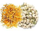 A D Food & Herbs Combo of Dried Jasmine/Calendula Flower Petals Aromatic Edible for Homemade Lattes, Tea Blends, Bath Salts, Gifts, Crafts - each of (20 Gms)