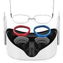 AMVR 6 Pairs Glasses Spacer for Oculus Quest 2, VR Lens Protector Accessories Silicone Anti-Scratch Ring to Protect Headset Lens and Glasses Compatible with Meta Quest 1/Rift S/Go（Red & Blue, Black）