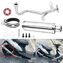 Wai Danie Motorcycle Exhaust Muffler Scooter Performance Exhaust Stainless Pipe Compatible with GY6 4 Stroke 50CC 80CC 100CC Scooter 139QMB QMB139 1P39QMB Chinese Scooter Moped
