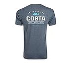 Costa Del Mar Men's Topwater Short Sleeve T Shirt, Dark Heather, Large